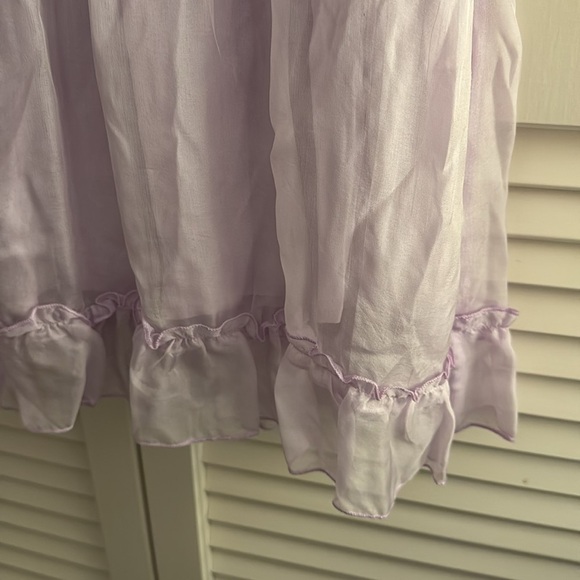 KAOS Silk Lilac Italian Made Dress Ruffle Size 42 Stretchy With Lining NWT - Picture 4 of 7